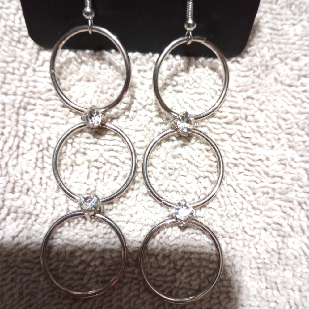 💐Diamond Zirconia Gemstone Multi Hoop Earrings💐